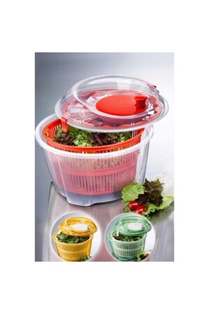 Salata Kurutucu Süzgeçli Salata Kurutma Selesi Salad Spinner - 1