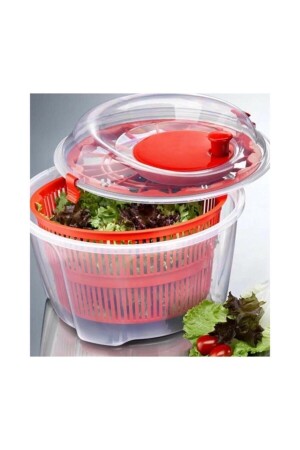 Salata Kurutucu Süzgeçli Salata Kurutma Selesi Salad Spinner - 5