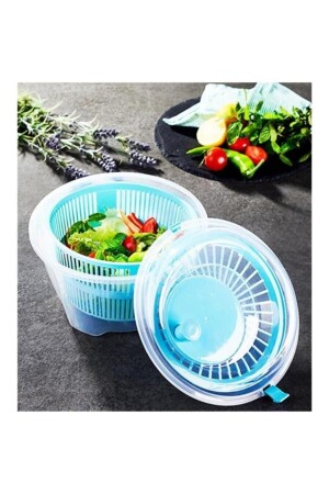 Salata Kurutucu Süzgeçli Salata Kurutma Selesi Salad Spinner - 8