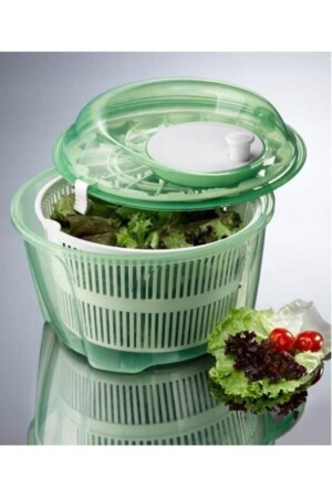 Salata Kurutucu Süzgeçli Salata Kurutma Selesi Salad Spinner - 9