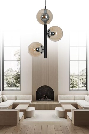 MNZ-Necklace 3-piece Black شمعة عصرية SEF161 - ŞL Şef Light