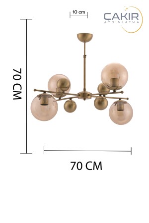 Salkım 4 Lü Top Bal Camlı Eskitme( Prinç ) Sarkıt Çakır Avize TYC05NEBDN168958502864753 - 4