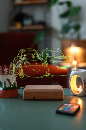 Sally Carrera Şimşek McQueen 16 Renk Kumandalı Gece Lambası - 5