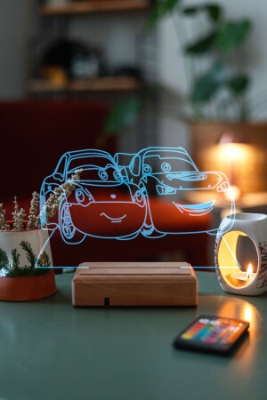 Sally Carrera Şimşek McQueen 16 Renk Kumandalı Gece Lambası - 6