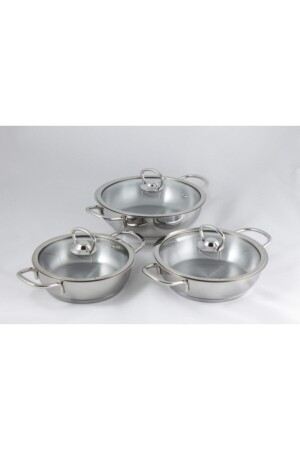 Samira Omelette-Set, Glasdeckel, 3-teiliges Kochtopf-Set 666 - 2