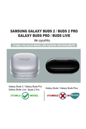 Samsung Galaxy Buds 2 - Buds Pro - Buds Live - Buds 2 Pro - Buds Fe Uyumlu Kılıf Süslü Kalp Desenli - 2