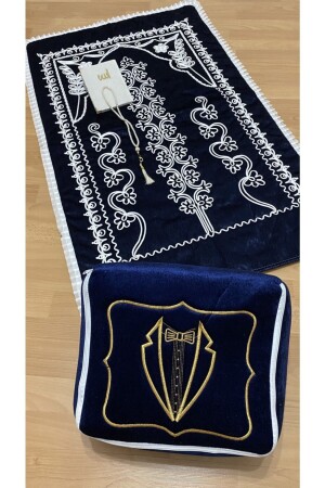 Samt-Satteltasche mit Bräutigam-Motiv – Samt-Gebetsteppich – Yasin – Rosenkranz-Mitgift-Set mit 4 Bündeltaschen - 2