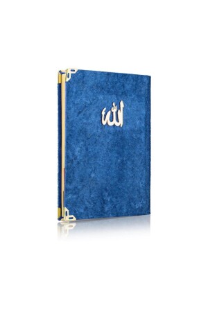 Samt-Yasin-Buch (Taschengröße 12 x 16) – Perlen-Gebetsperlen – Geschenkset mit Acetat-Box (17 x 15), Marineblau - 2