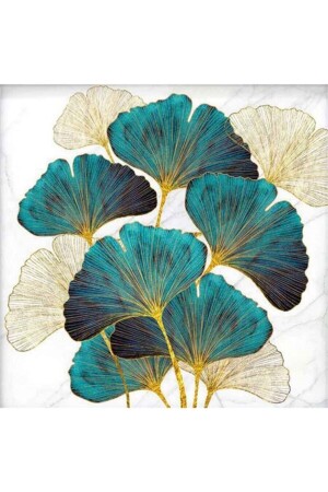 MNZ-Art Blue Leaves صورة ماسايك الماسية / عمل بيوت 50x50 سم E20202648m E20202648M - Genel Markalar