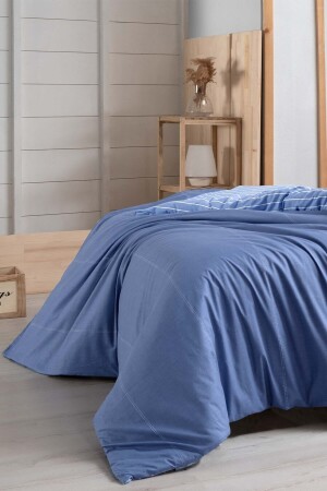 Sandor Blue Double 100% Cotton Fancy Popeline Duvet Cover Set SAREV. 3180614002 - 6