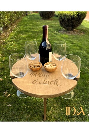 Şarap Masası- Bahçe Masası- Taşınabilir Masa- Plaj Masası- Piknik Masası- Sehpa - 1