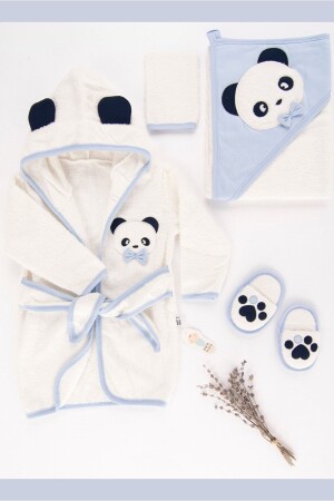 Sare Baby Cute Ponçik Babyhandtuch-Bademantel-Set mit 4 Geschenken für 0–2 Jahre - 2