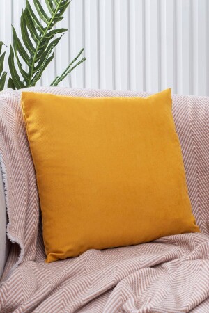 Sarı Kırlent Kılıfı Dekoratif Düz Sade Panoroma-344 Punch Yapılabilir Panç - Özenev