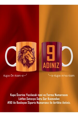 Sarı Kırmızı Aslan Kupa Kişiye Özel Taraftar Baskılı Hediye Kupa Kahve Bardak Mug - 2