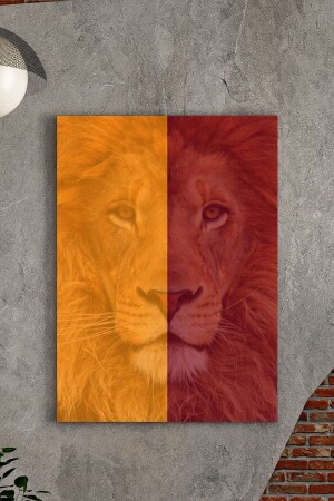 Sarı Kırmızı Aslan Temalı Galatasaray Poster Tablo - 1