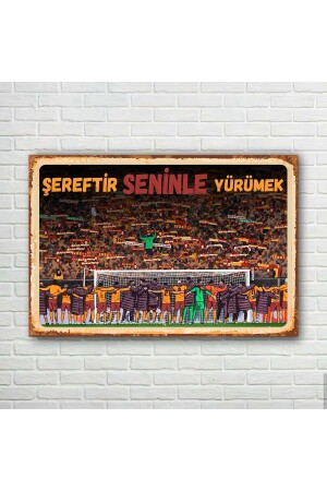 Sarı Kırmızı Takım Retro Ahşap Poster - Trendposter