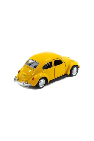 Sarı Metal Beetle Vosvos Nostaljik Araba 12 Cm Çek Bırak Araba Kapılar Açılır Diecast - 3