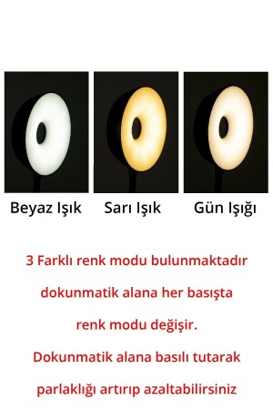 Şarjlı 20 Led Çalışma Okuma Işığı Kademeli Masa Lambası Ayarlanabilir Renk Tonu Parlaklık - 4