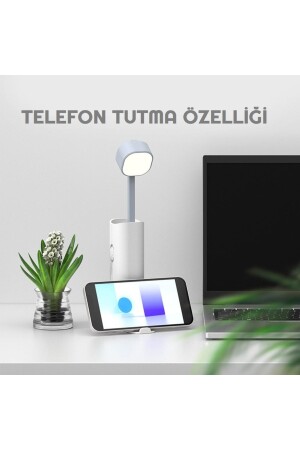 Şarjlı Dokunmatik 20 Led Çalışma Okuma Işığı Masa Lambası Ayarlanabilir Parlaklık Powerbank 4800mah 450mAh-4in1 - 7