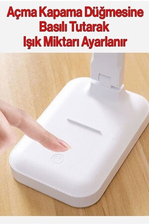 Şarjlı Led Masa Üstü Lambası 3 Renk Dokunmatik Standlı Çocuk Ders Kitap Çalışma Okuma Işığı Gece 9w - 4