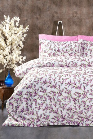 Şarmaşık Rosa 6-teiliges Doppelbett-Bettbezug-Set mit elastischen Laken cndn-sarmaşık-çk - 2