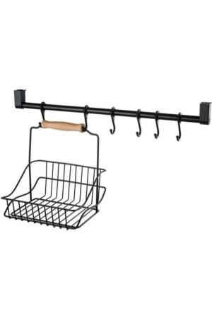 Sas Ferforje Metal Sepet Askı Ve Kanca Set Siyah - Emsa