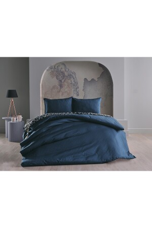 Satin Artline Bettbezug-Set Blau – Doppelbett 2Q9NTKSTAR0020003 - 5