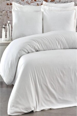 Satin-Bettbezug-Set für King-Size-Betten, einfarbig, Baumwolle, für Zuhause und Hotel, im Karton, 240 x 220, einfarbig, Satin - 1