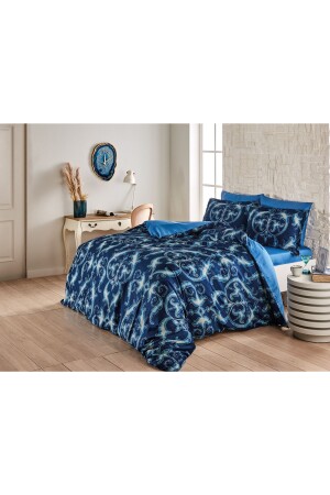 Satin-Greta-King-Bettbezug-Set, Marineblau, 000000001000007171 - 1