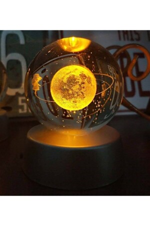 Satürn Kız Işıklı Kristal Küre Arkadaşa Hediye - 3