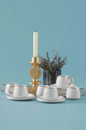 Saturn Set mit 6 Kaffeetassen 100 ml Gold - 3