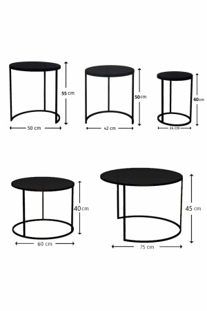 Satz Couchtische Kyoto & Pera – Rauchglas EMGAKYLSTKMF01 - 7