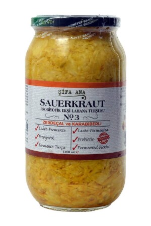 Sauerkraut (SAURES Sauerkraut) Nr. 3 mit Kurkuma (1000 CC).) - 1