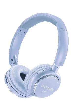 Sayrox Kablosuz Bluetooth Kulak Üstü Kulaklık S16 - Mavi Renk Syrox S16 - Mavi Renk - 1