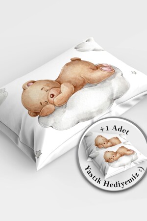 Schlafendes Teddybär-3D-Bettbezug-Set aus Baumwollsatin für Babys monohome1764 - 6