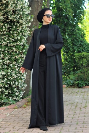 Schlichte schwarze Abaya - 1