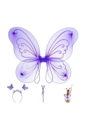 Schmetterlingsflügel-Set, 3-teilig, Lila 580-V - 1