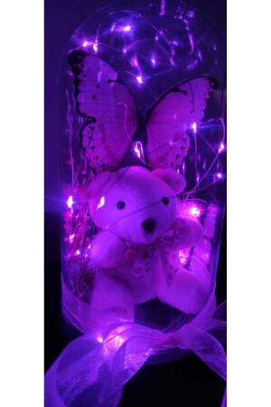 Schmetterlingsstrauß, Teddybär, Glasglocke, beleuchtete Geschenke für Verliebte - 2