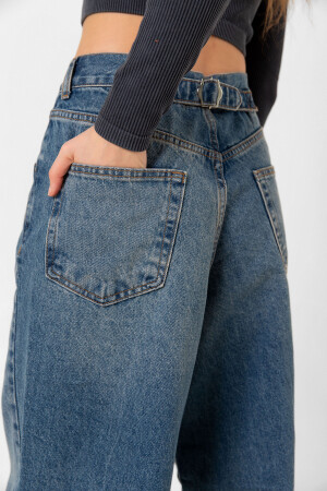 Schnalle im Detail, lockerer Schnitt, weites Bein, bequeme Baggy-Jeans, lockere Damenhose @milano - 3