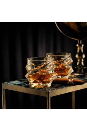 Schottisches handgefertigtes bleifreies Kristall-Whiskyglas, 300 ml Cocktail-Bourbon-Servierglas P462S9664 - 7