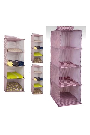 Schrank-Organizer, 4 Fächer, faltbarer Stoffregal-Organizer, 68 cm x 30 cm x 24 cm, 1556539141571 - 2