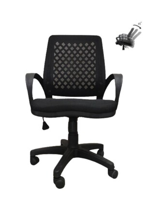 Schreibtisch-Büro-Studienstuhl, schwarz, Computer-Stuhl, Studienstuhl, schwarzes Mesh-Wabenmuster - 2