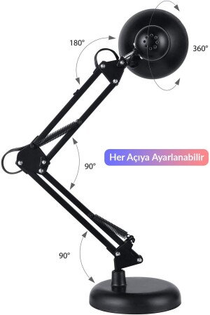 Schreibtischlampe Acrobat Spring Metall 360° abgewinkelt verstellbare bewegliche Schreibtischlampe Schwarz - 7