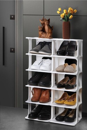 Schuh-Organizer, 5-stöckig, 2-teilig, weiß, Luxus-Organizer MİMLİFE-AYAKKABILIKBYZ - 4