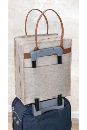 Schuh-Reisetasche mit Ledergriff, Beige SZH-SHOES-F1114 - 3
