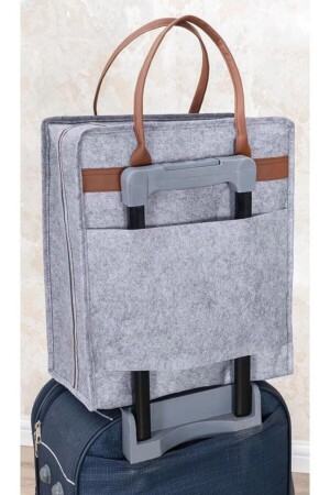 Schuh-Reisetasche mit Ledergriff, Grau, 35 x 22 x 40 – 104263 C1-1-152 1210386. 0001 - 3