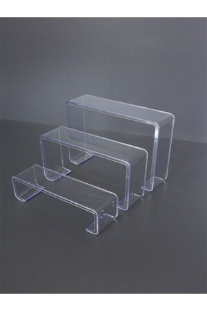 Schuhständer-Set mit 3 Leitern, abgestuft, Plexiglas, transparent - 1