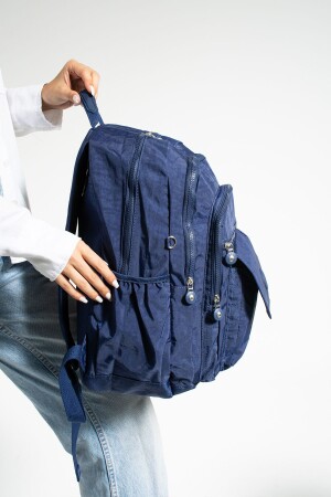 SCHULTASCHE DUNKELBLAU MEGA GROSSER RUCKSACK MIT MEHRFÄCHERN (MIT AFFE) - 9