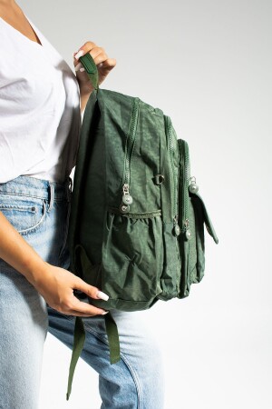 SCHULTASCHE GRÜN, MEGAGROßER RUCKSACK MIT MEHRFÄCHERN (MIT AFFE) - 3