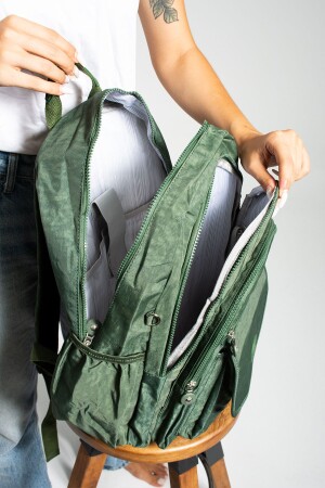 SCHULTASCHE GRÜN, MEGAGROßER RUCKSACK MIT MEHRFÄCHERN (MIT AFFE) - 9